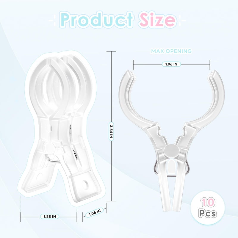 RELBRO Spring Clamps, 3.5 Inch Clear Plastic Clips for Balloon Arch Backdrop Craft Decoration, Invisible Design, 10 Pcs - Image 2