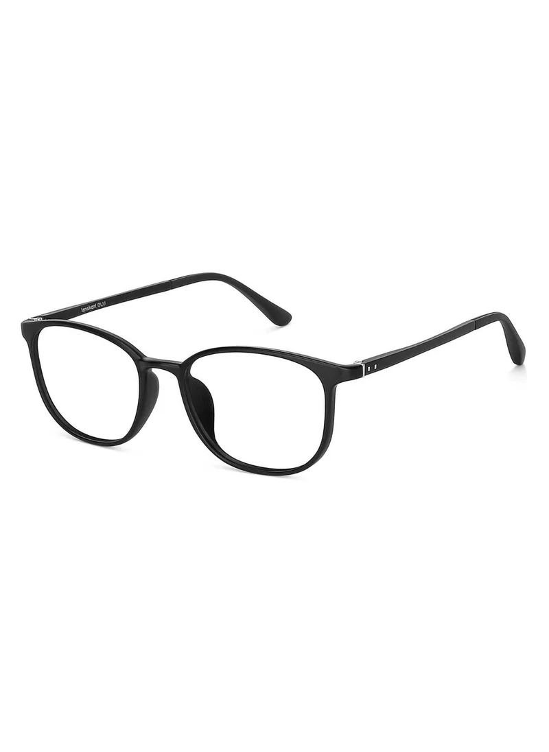 لينسكارت بلو LENSKART BLU | Zero Power Blue Cut Computer Glasses | Anti Glare, Lightweight & Blocks Harmful Rays | UV Protection Specs | Men & Women | Medium | LB E13528