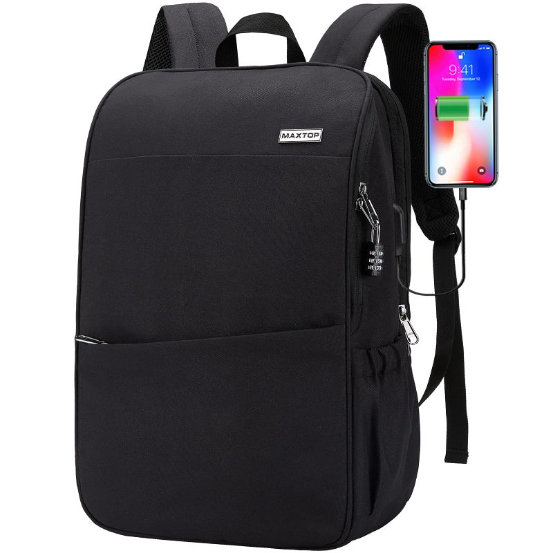 MAXTOP Travel Laptop Backpack with USB Charging Port Anti-Theft[Water Resistant] College School Bookbag Fits 17 Inch Laptop - Image 1