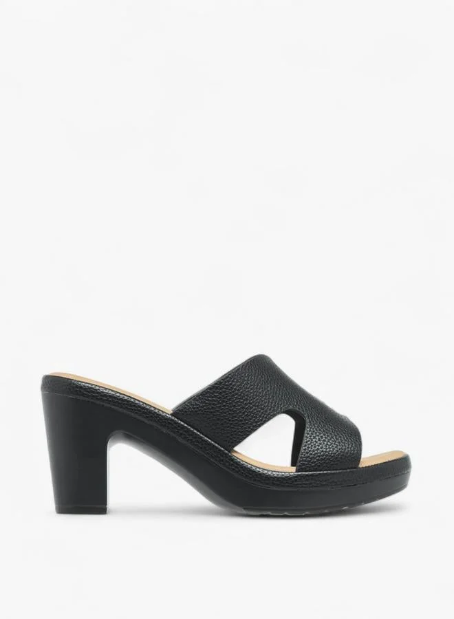 Flora Bella By Shoexpress Flora Bella Cut-Out Detail Slip-On Sandals With Block Heels