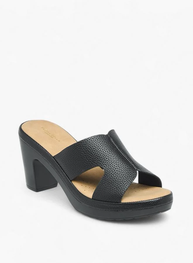 Flora Bella By Shoexpress Flora Bella Cut-Out Detail Slip-On Sandals With Block Heels