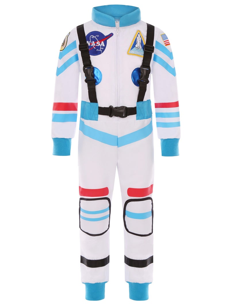 Kids Blue and White Space Suit Halloween Astronaut Costume Party Performance Cosplay Outfit - Image 4