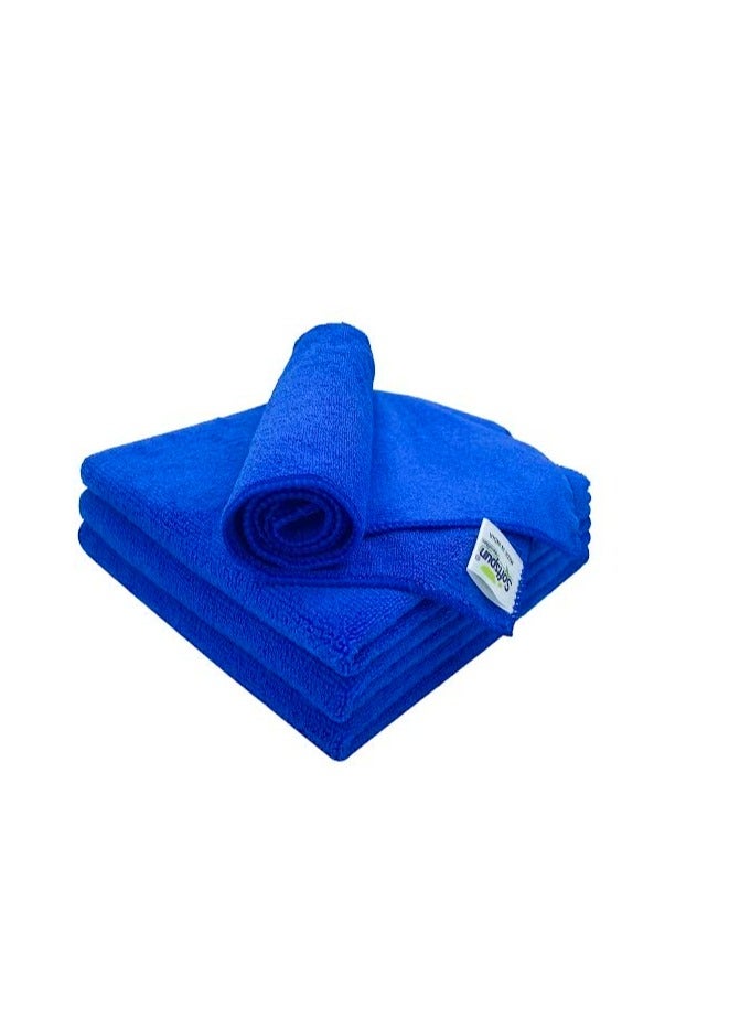 SOFTSPUN SOFTSPUN Microfiber Cloth 4 pcs 40x40 cms 340 GSM Blue Thick Lint & Streak-Free Multipurpose Cloths Automotive Microfibre Towels for Car Bike Cleaning Polishing Washing & Detailing.…  - Image 1