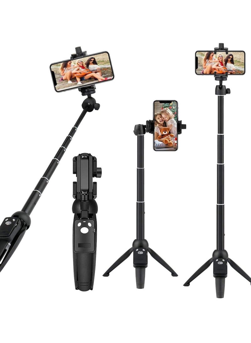 Generic Selfie Stick Tripod Portable 40 inch Aluminum Alloy Extendable Phone Tripod with Detachable Wireless Remote Compatible with iPhone 13 12 11 pro Xs Max Xr X 8 7 6 Plus Samsung Huawei  - Image 1