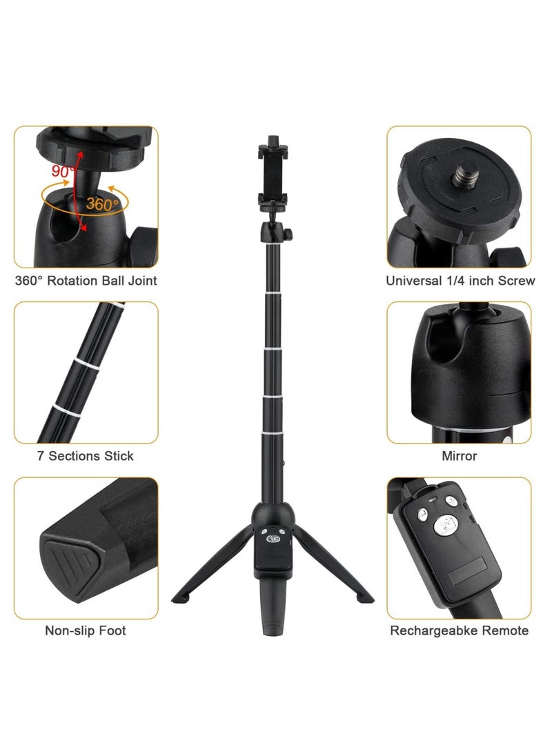 Selfie Stick Tripod Portable 40 inch Aluminum Alloy Extendable Phone Tripod with Detachable Wireless Remote Compatible with iPhone 13 12 11 pro Xs Max Xr X 8 7 6 Plus Samsung Huawei