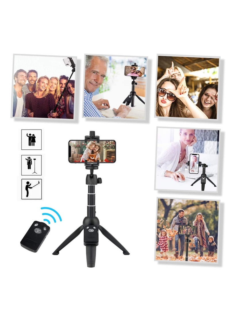 Selfie Stick Tripod Portable 40 inch Aluminum Alloy Extendable Phone Tripod with Detachable Wireless Remote Compatible with iPhone 13 12 11 pro Xs Max Xr X 8 7 6 Plus Samsung Huawei
