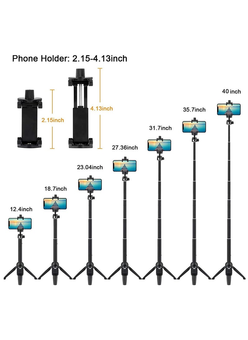 Generic Selfie Stick Tripod Portable 40 inch Aluminum Alloy Extendable Phone Tripod with Detachable Wireless Remote Compatible with iPhone 13 12 11 pro Xs Max Xr X 8 7 6 Plus Samsung Huawei  - Image 3