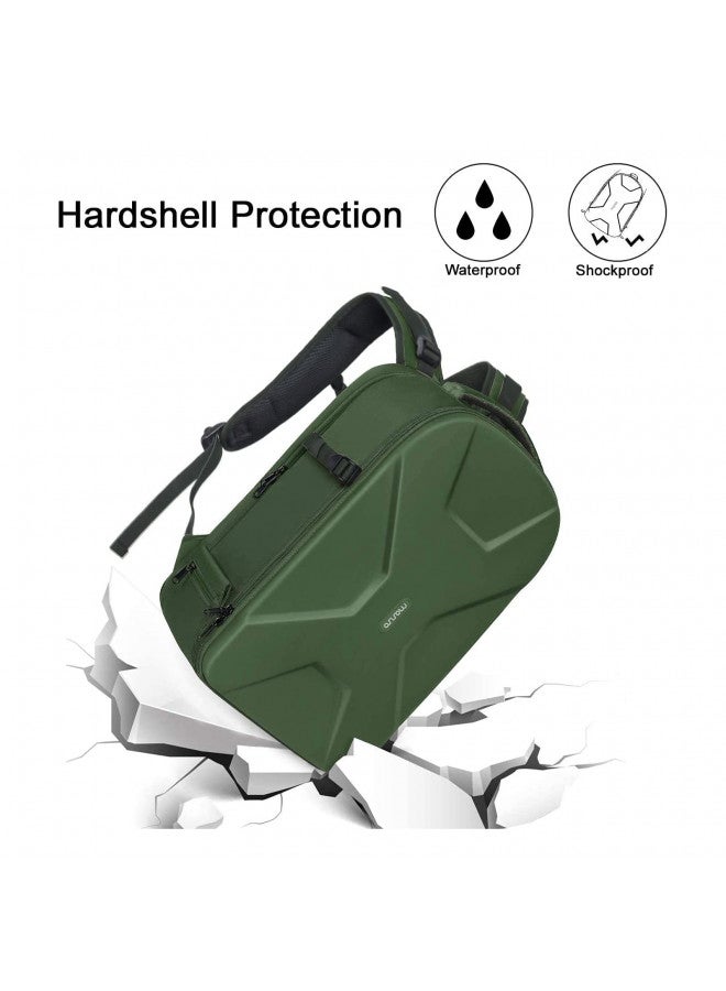 MOSISO Camera Backpack, DSLR/SLR/Mirrorless Photography Camera Bag 15-16 inch Waterproof Hardshell Case with Tripod Holder&Laptop Compartment Compatible with Canon/Nikon/Sony, Army Green - Image 3