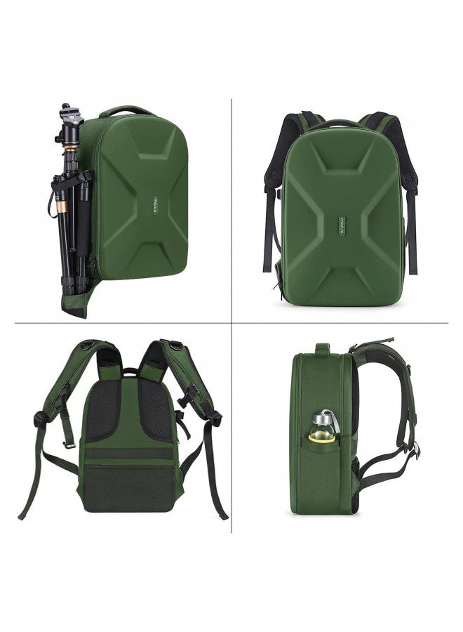 MOSISO Camera Backpack, DSLR/SLR/Mirrorless Photography Camera Bag 15-16 inch Waterproof Hardshell Case with Tripod Holder&Laptop Compartment Compatible with Canon/Nikon/Sony, Army Green - Image 4