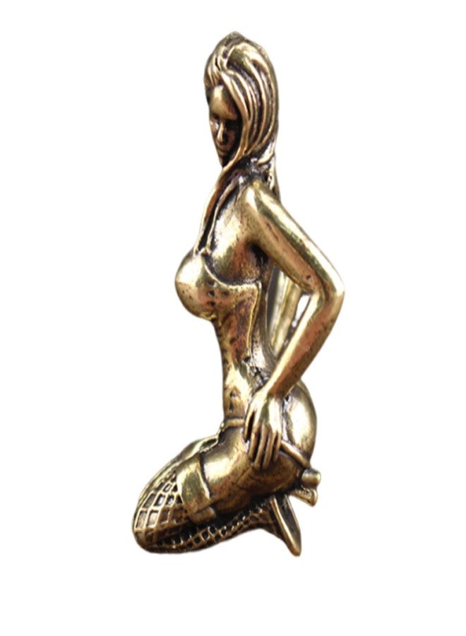 LSBDJDL Brass Sexy Women Body Art Miniatures Statue,Metal Female Sculpture Desktop Statues for Home Decor (Sexy Sitting Woman) - Image 1