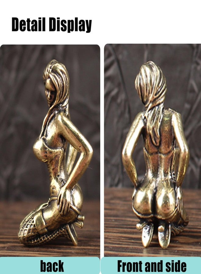 LSBDJDL Brass Sexy Women Body Art Miniatures Statue,Metal Female Sculpture Desktop Statues for Home Decor (Sexy Sitting Woman) - Image 5