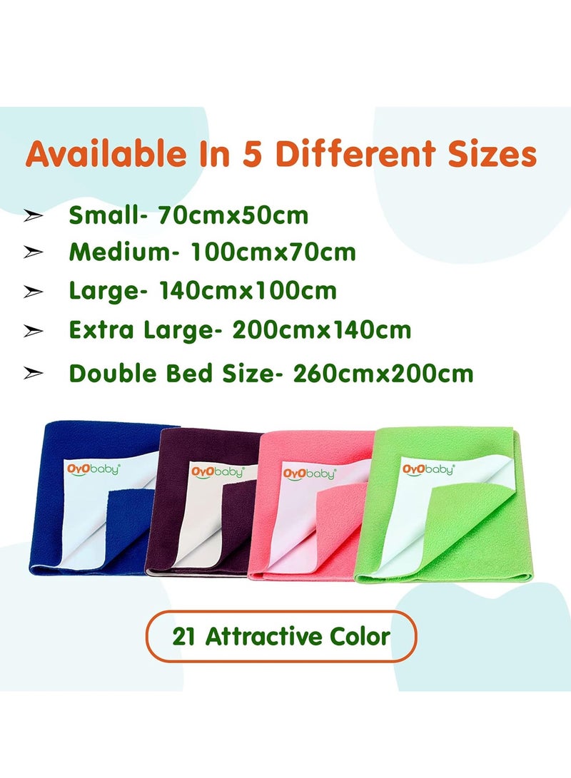 OYO BABY Reuseable Waterproof Dry Sheet for New
  Toddler Infant Baby | Extra Absorbent Quick Dry Sheet | Instadry Anti-Piling
  Fleece Baby Bed Protector Sheet | Pack of 2 (Small - 70 cm x 50 cm), Voilet - Image 2
