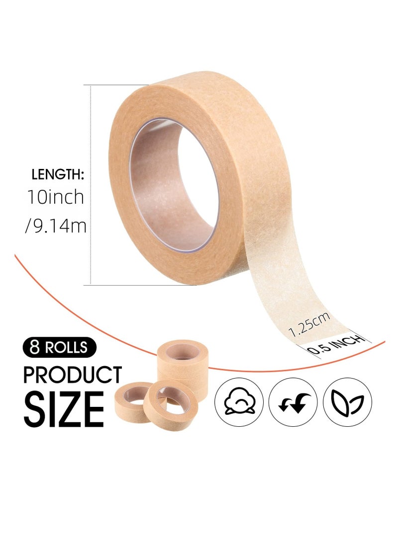 Generic 8 Rolls Flexible Skin Tape Breathable Nose Tape Self Adhesive Gauze Tape for Wound Injuries Swelling Sports, Beige (0.5 in x 10 Yd)  - Image 2