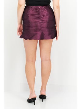 Collective The Label Women Ruched Mini Skirt, Purple  - Image 4