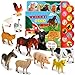iGRATENS Farm Animals Figures Toys with Sound Books 10PCS Farm Animals for Toddlers Animal Sound Books with 10 Buttons Plastic Animals Farm Toys for Toddlers 35 Animal Lover Gifts for Kids - Image 3