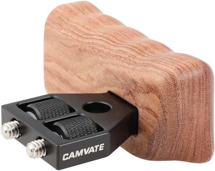 CAMVATE DSLR Wooden Handle for Right Grip Mount Support for DV Video Cage Rig(Right Hand) - Image 2