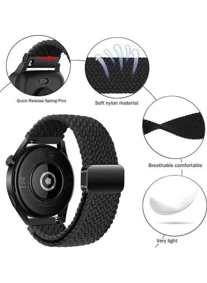 Nylon Elastic Braided Bands Compatible with Huawei Watch GT6/GT5/UItimate2/UItimate 46MM,Soft Sport Strap Applicable to GT4/GT4Pro/GT3/GT3Pro/GT2Pro/GT2 46mm Watch Band 22MM - Image 2