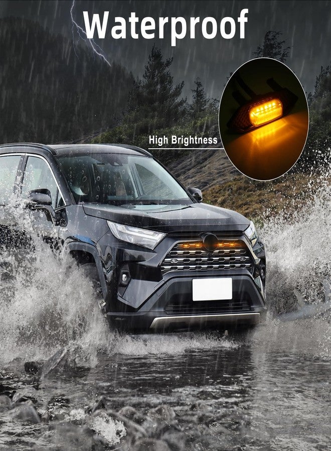 FICOLPO مجموعة مصابيح الشبك الأمامي من FICOLPO، 4 قطع، متوافقة مع سيارات RAV4 الهجينة موديلات 2019، 2020، 2021، 2022، 2023، 2024، طرازات LE، XLE، XLE Premium، SE، XSE، Limited - ملحقات مصابيح الشبك الأمامي LED مع أسلاك التوصيل والفيوز (لون كهرماني). - Image 2