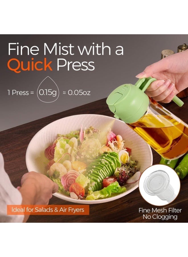 لوكاداه بخاخ زيت زيتون زجاجي للطهي، موزع زيت 2 في 1 قابل لإعادة التعبئة وزجاجة رذاذ، زجاجة رذاذ غير قابلة للاشتعال، مناسبة للقلي الهوائي، الشواء، السلطة، القلي، الخبز، الشواية وأدوات المطبخ | 16 أونصة/470 مل (متعدد الألوان) - Image 4
