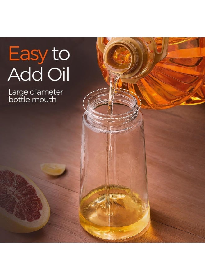 لوكاداه بخاخ زيت زيتون زجاجي للطهي، موزع زيت 2 في 1 قابل لإعادة التعبئة وزجاجة رذاذ، زجاجة رذاذ غير قابلة للاشتعال، مناسبة للقلي الهوائي، الشواء، السلطة، القلي، الخبز، الشواية وأدوات المطبخ | 16 أونصة/470 مل (متعدد الألوان) - Image 5