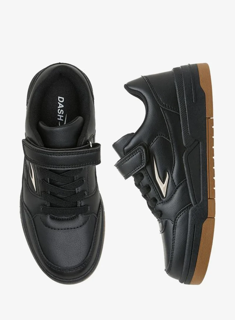 Dash BLACK Boys Hook & Loop Ankle School Sneakers for Men | Best Price UAE
