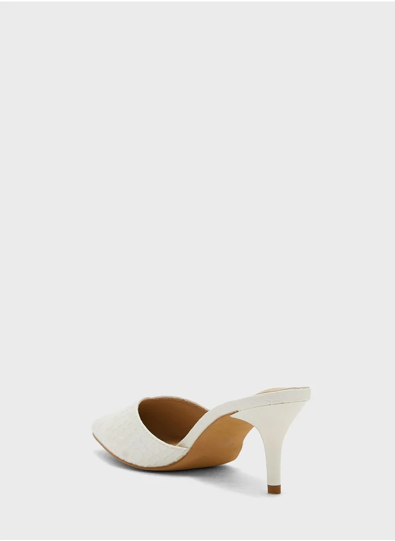 ELLA Croc Effect Slip On Pointed Pump