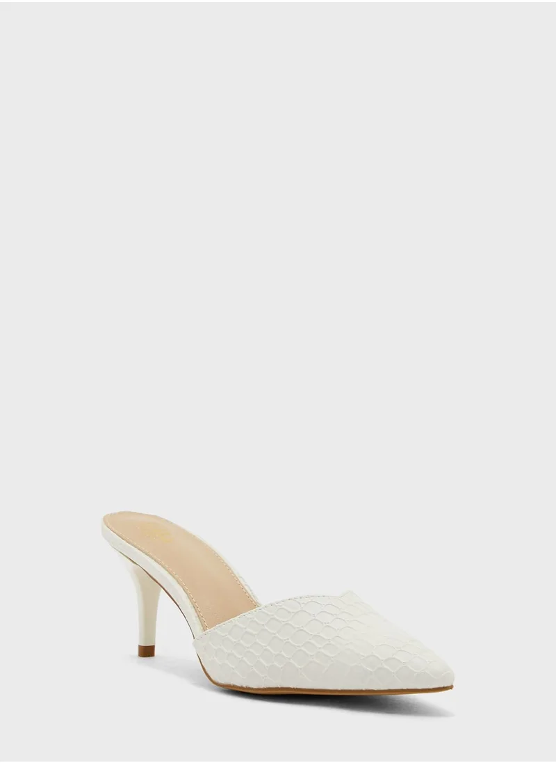 ELLA Croc Effect Slip On Pointed Pump