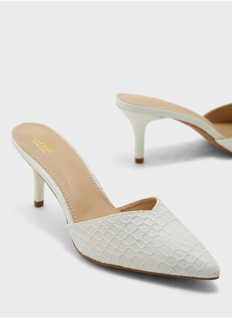 ELLA Croc Effect Slip On Pointed Pump
