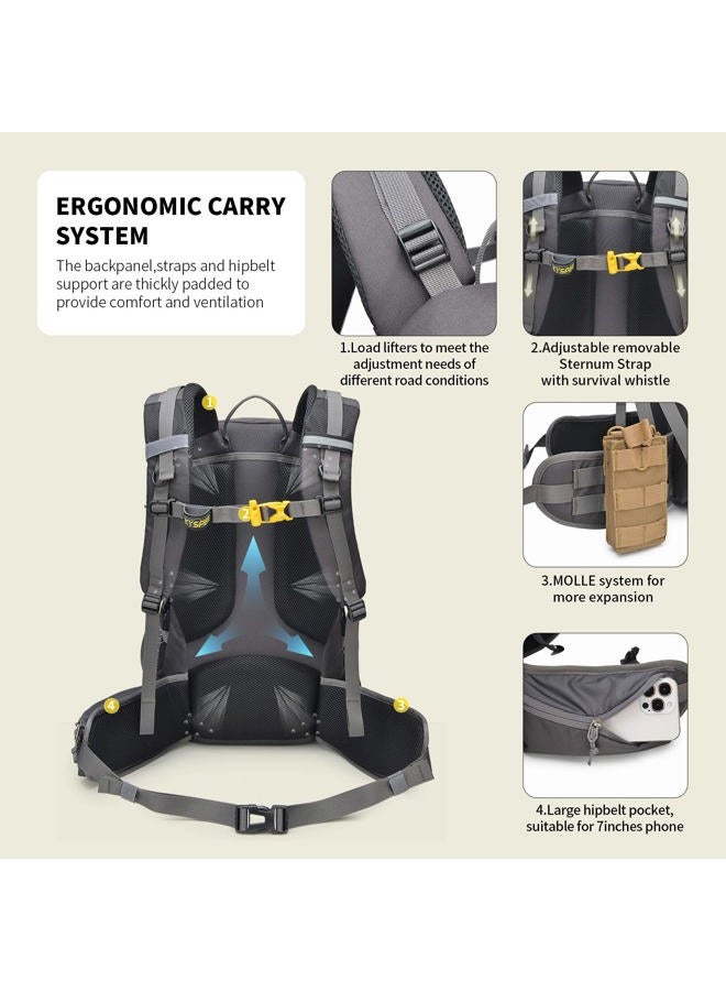 SKYSPER Hiking Backpack for Men Women, 35L Travel Backpack Waterproof Camping Backpack Outdoor Lightweight Daypack  - Image 3