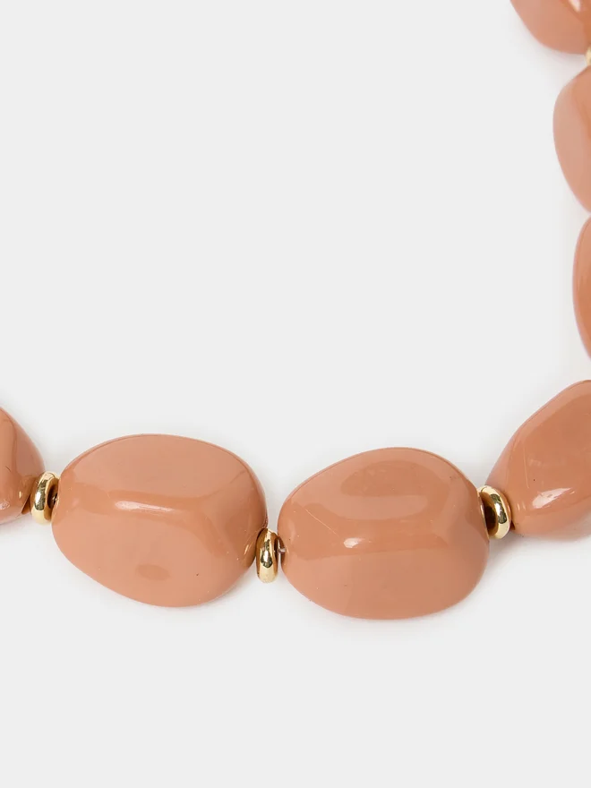Styli  Styli Pink Oval Beaded Necklace for Women | Best Price UAE