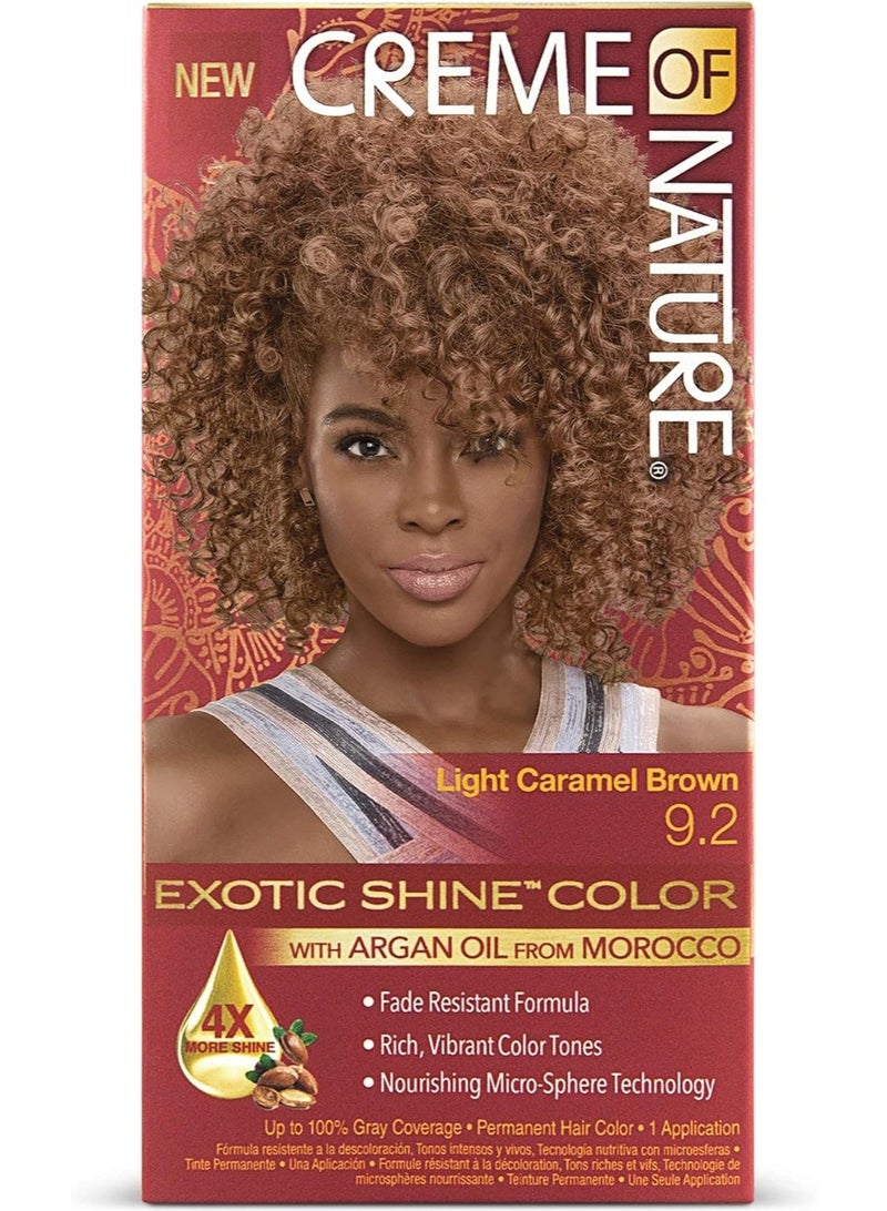 Creme of Nature Exotic Shine Color Hair Color, 9.2 Light Caramel Brown - Image 1