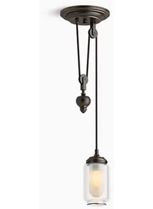 Kohler KOHLER Artifacts Pendant Light Fixture, Single Pendant Lighting for Kitchen Island, 1 Light - Adjustable, Oil Rubbed Bronze 