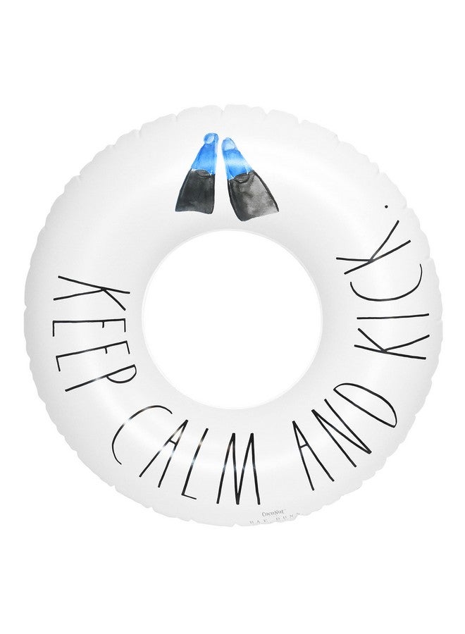 Coconut Float Rae Dunn x CocoNut Float Junior Ring Float - Keep Calm and Kick Theme - 32 Inch Inflatable Raft & Durable Water Inner Tube - Stable Ride-On for Summer Parties & Swim Events - Image 1