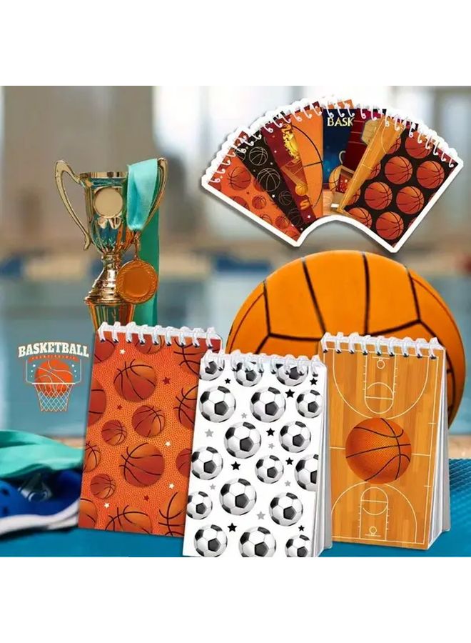 Basketball Themed Notepads 8pcs Coil Bound Tear Off Pages Sports Fan Gift - Image 3