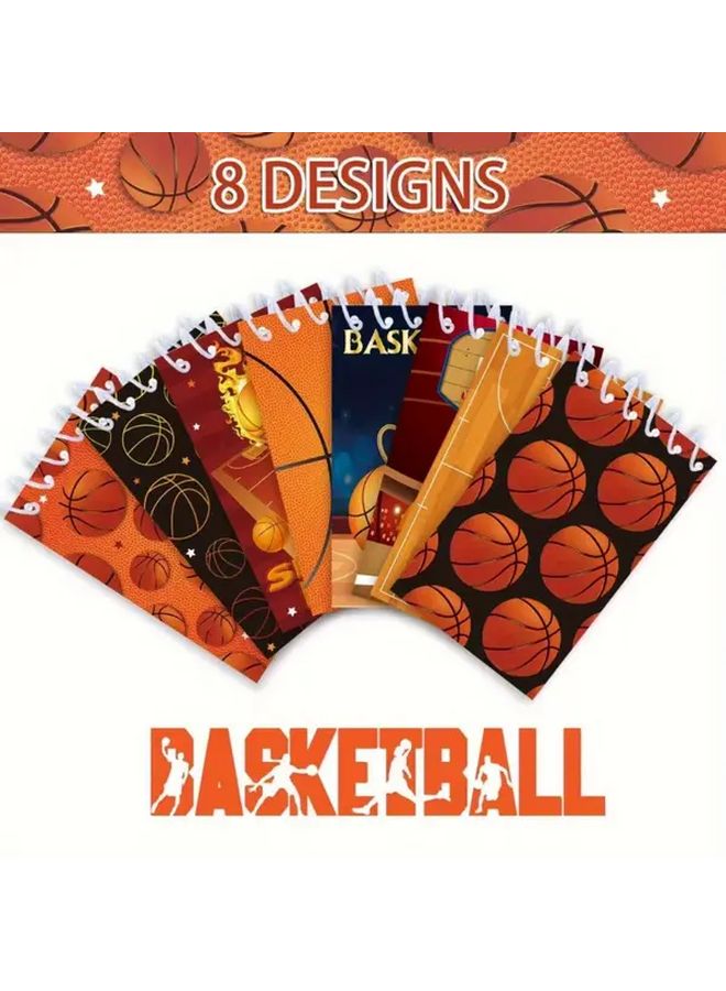 Basketball Themed Notepads 8pcs Coil Bound Tear Off Pages Sports Fan Gift - Image 5