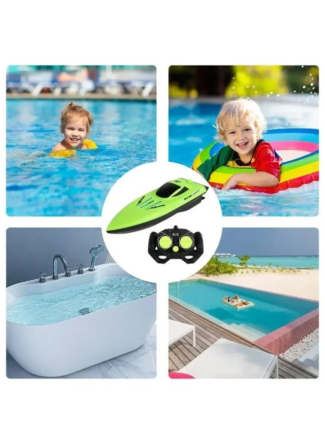 قارب الأطفال المقاوم للماء وعالي السرعة، مركبة راكب مائية خفيفة الوزن للألعاب في المسبح، هدية مثالية لعيد الميلاد للأطفال، يمكن تشغيل قارب الأطفال عن بعد بسرعة عالية كقارب سريّ 2.4G، نموذج قارب مائي بالكهرباء - يحتوي دافع المنتج على مستشعر أمان، ولا يمكن تفعيل الدافع إلا عند وضع المنتج في الماء. اللون: أخضر - Image 4