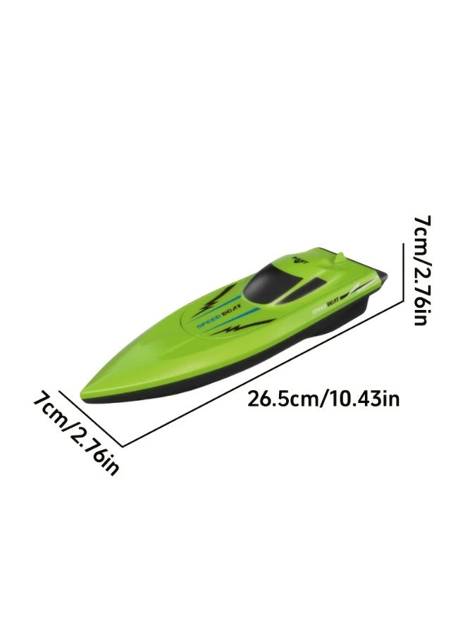 قارب الأطفال المقاوم للماء وعالي السرعة، مركبة راكب مائية خفيفة الوزن للألعاب في المسبح، هدية مثالية لعيد الميلاد للأطفال، يمكن تشغيل قارب الأطفال عن بعد بسرعة عالية كقارب سريّ 2.4G، نموذج قارب مائي بالكهرباء - يحتوي دافع المنتج على مستشعر أمان، ولا يمكن تفعيل الدافع إلا عند وضع المنتج في الماء. اللون: أخضر - Image 3