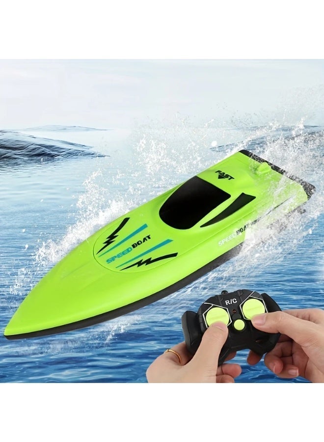 قارب الأطفال المقاوم للماء وعالي السرعة، مركبة راكب مائية خفيفة الوزن للألعاب في المسبح، هدية مثالية لعيد الميلاد للأطفال، يمكن تشغيل قارب الأطفال عن بعد بسرعة عالية كقارب سريّ 2.4G، نموذج قارب مائي بالكهرباء - يحتوي دافع المنتج على مستشعر أمان، ولا يمكن تفعيل الدافع إلا عند وضع المنتج في الماء. اللون: أخضر - Image 5