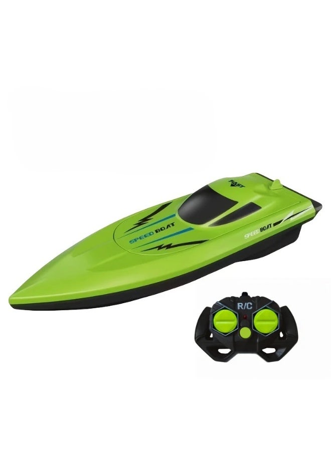 قارب الأطفال المقاوم للماء وعالي السرعة، مركبة راكب مائية خفيفة الوزن للألعاب في المسبح، هدية مثالية لعيد الميلاد للأطفال، يمكن تشغيل قارب الأطفال عن بعد بسرعة عالية كقارب سريّ 2.4G، نموذج قارب مائي بالكهرباء - يحتوي دافع المنتج على مستشعر أمان، ولا يمكن تفعيل الدافع إلا عند وضع المنتج في الماء. اللون: أخضر - Image 2