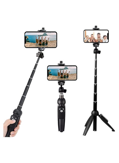 Selfie Stick For Phone Size 4.5-6.2Inch, Extendable Selfie Stick Tripod with Bluetooth Wireless Remote Phone Holder