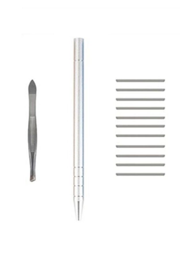 NIBEMINENT Engraving Pen Razor Tool With 10-Blades Silver 1020grams