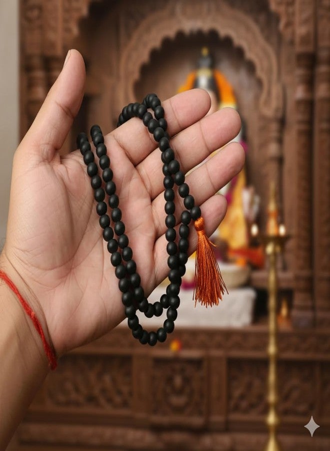 دي تي ديكتون DT DECTONE Karungali Mala - 108 خرزة من خشب الأبنوس الطبيعي غير مصقول (8 مم) لبوجا وجاب والحماية كارونجالي مالاي جاب مالا - Image 5