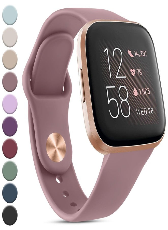 Meliya Silicone Bands Compatible with Fitbit Versa 2 Bands Women Men, Classic Adjustable Sport Replacement Wristbands for Fitbit Versa 2/1 / Lite/SE (Smoke Violet) - Image 1