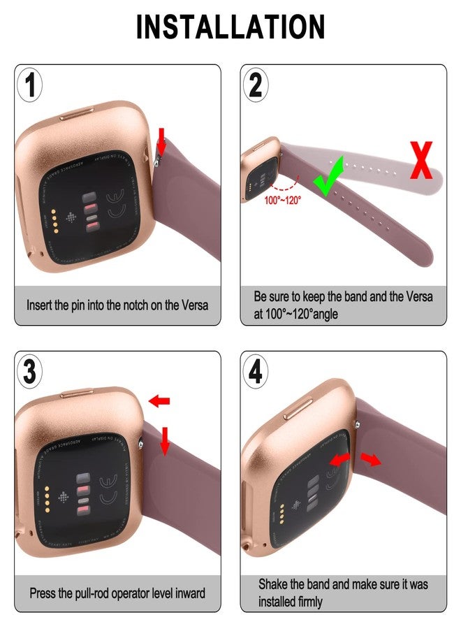 Meliya Silicone Bands Compatible with Fitbit Versa 2 Bands Women Men, Classic Adjustable Sport Replacement Wristbands for Fitbit Versa 2/1 / Lite/SE (Smoke Violet) - Image 4