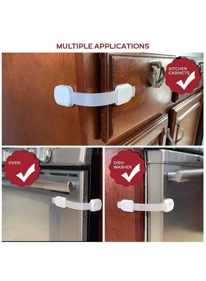 Eco-Baby Safety Cabinet Proofing for Babies - 3M Adhesive Baby Proofing Straps, Refrigerator Lock Straps, Child Proof Locks for Cabinet, Toilet Seat, Cupboard,Door with Easy Installation (12 Pack) - Image 2