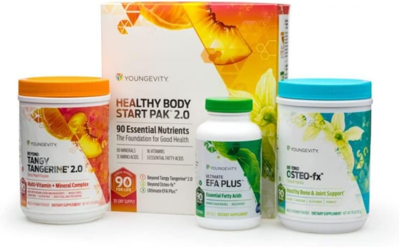 Youngevity Healthy Body Start Pak 20  Complete AllinOne Nutrition  60 Minerals 16 Vitamins 12 Amino Acids 6 Essential Fatty Acids  Whole Foods PreProbiotics  Bone Formula - Image 1