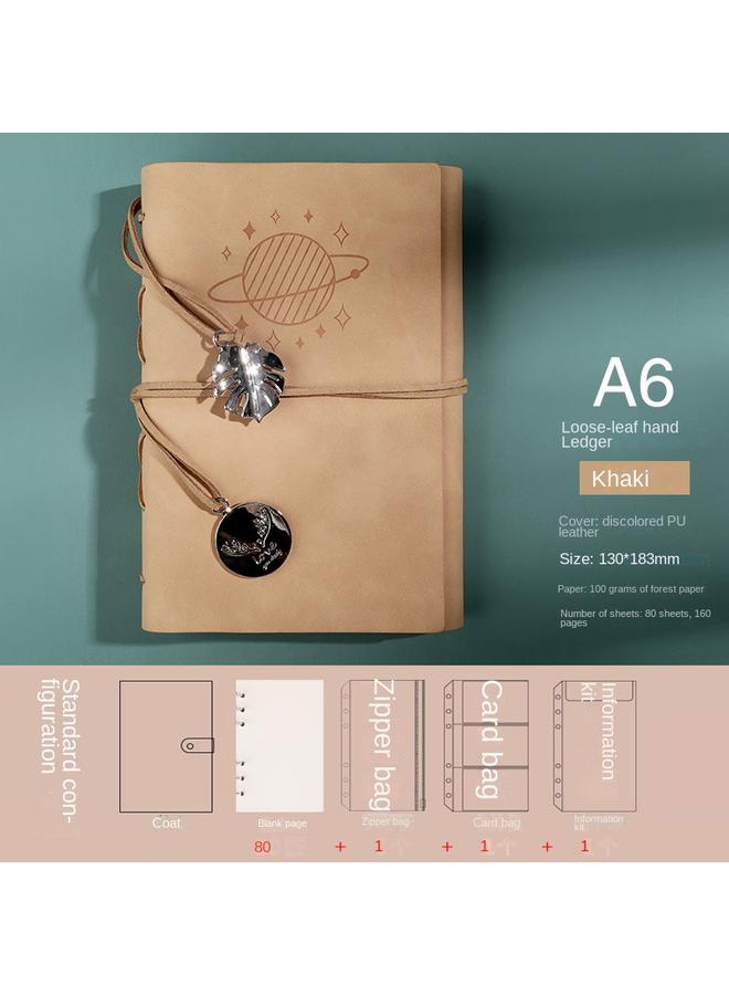 Bluejw A6 Loose-leaf Notebook Simple Ins Style Hand Book Original Japanese Hand Book Suit Girl Cute Student - Image 1