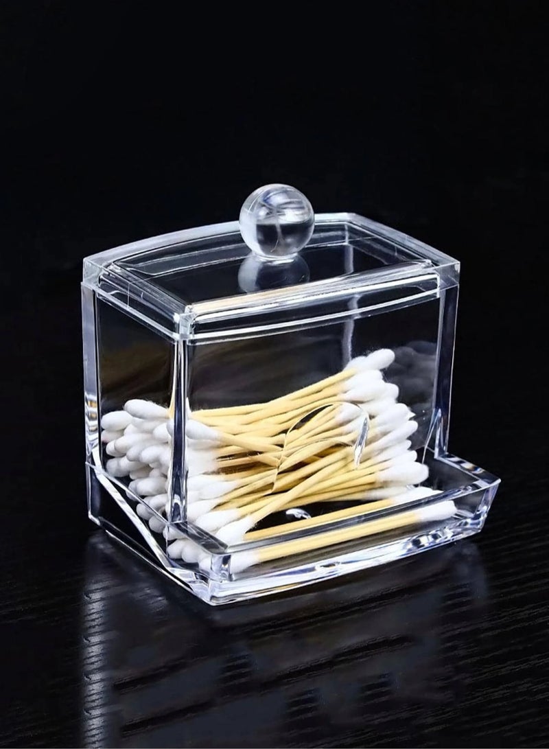 KHAJUL Cotton Swab Storage Box , Dustproof Fransparent Small Makeup Cotton Remover Cotton Desktop Storage Cotton Swab Box  - Image 5