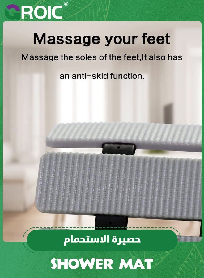 GROIC سجادة استحمام، سجادة حوض استحمام غير قابلة للانزلاق مع أكواب شفط وفتحات تصريف، سجادة حمام 40 × 63 سم للحوض والدش، سهلة التجفيف، سهلة القطع، صديقة للبيئة، سجادات حوض الاستحمام - Image 3