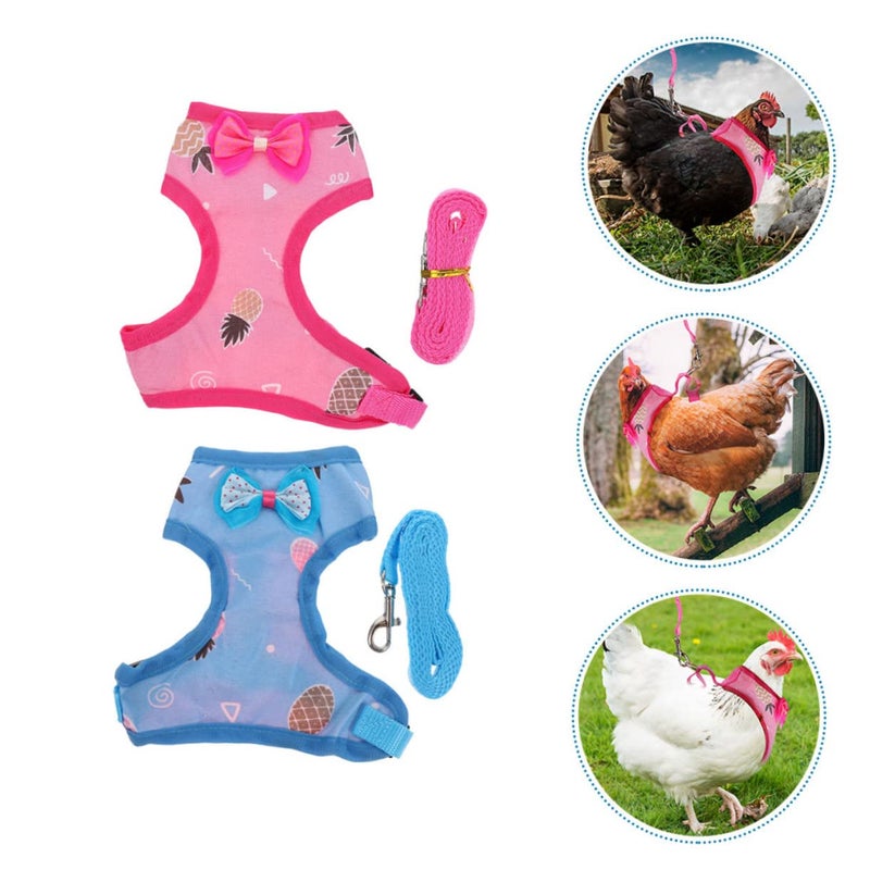 Adjustable Chicken Harness And Leash Set For Outdoor Walking Exercise 2 Sets - Image 5